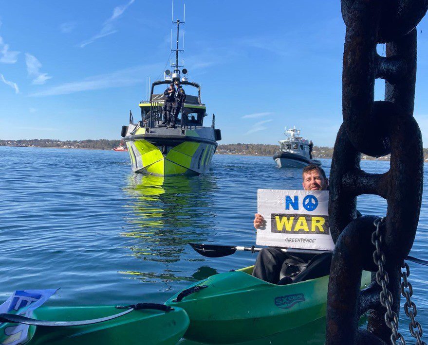 Activists block Russian oil tanker in Norwegian port, calling on govt to ‘stop fueling the war’