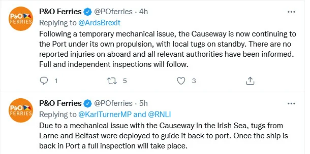 P&O Ferry Loses Power Off Irish Coast P&O Ferry Loses Power Off Irish Coast