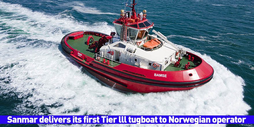 Sanmar delivers its first Tier lll tugboat to Norwegian operator