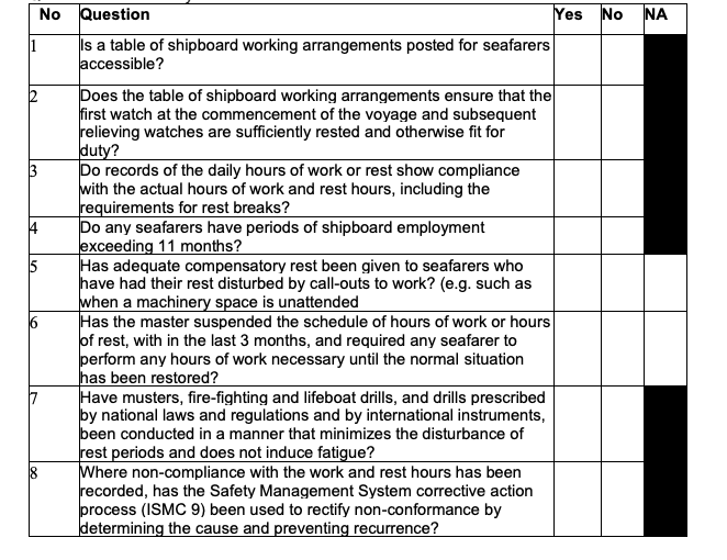 AMSA announces new Focused Inspection Campaign on work and rest hours