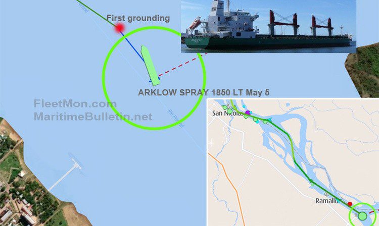 ARKLOW bulk carrier aground, Parana river