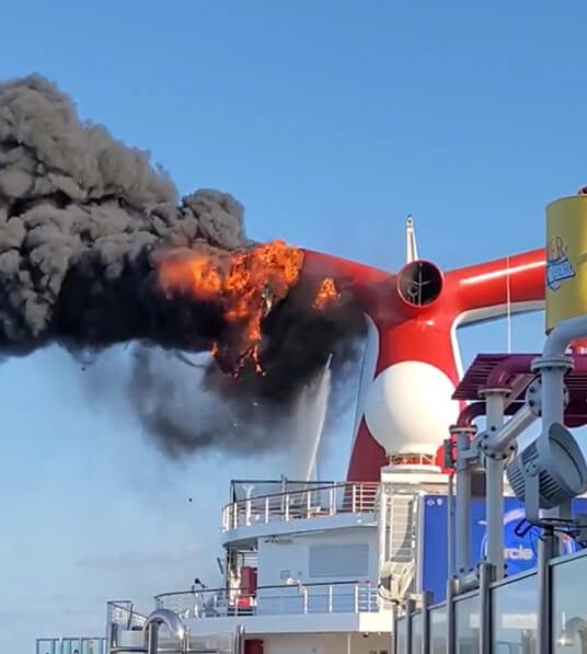 Fire Aboard Carnival Freedom Cruise Ship Docked in Caribbean