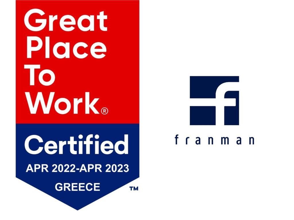Franman’s Certification as a Great Place to Work Hellas 2022.