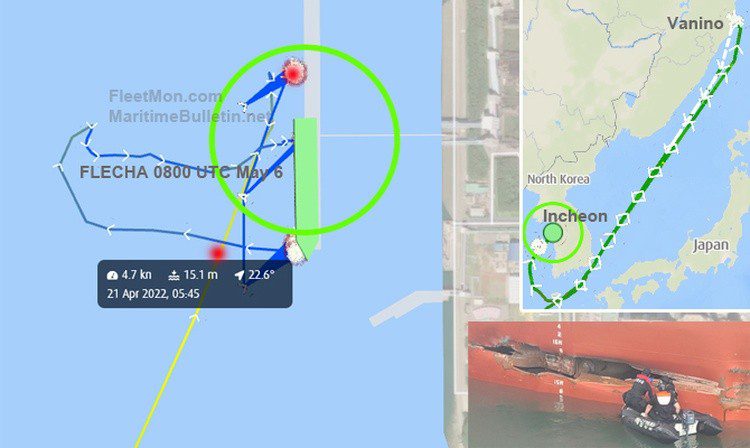 Greek capesize bulker with Russian coal disabled coal terminal in Korea