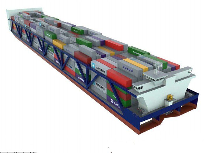 Linking Post-Panamax boxes to Heartland via river