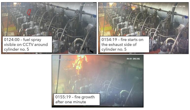 NTSB Says Incorrectly Installed Fuel Tubing Caused Engine Room Fire on Containership Off California