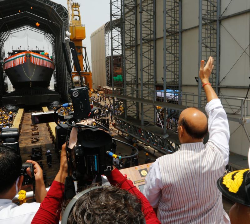 Photos: India Launches Two Indigenous Frontline Warships – ‘Udaygiri’ & ‘Surat’