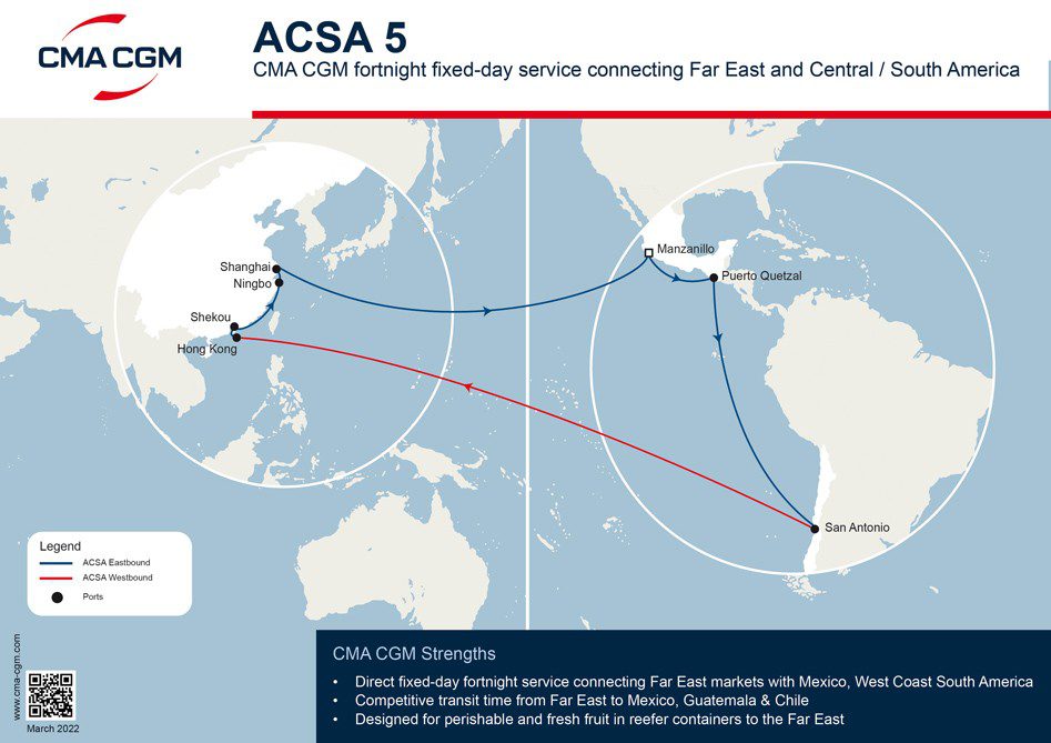 CMA CGM debuts ACSA 5 service