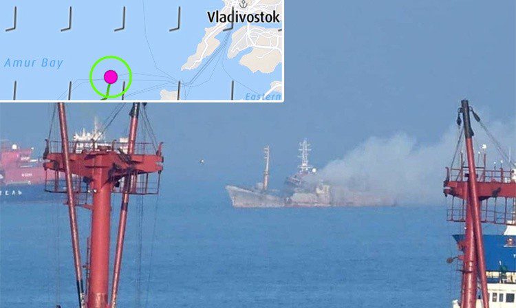 Russian trawler burned out off Vladivostok, Captain hospitalized