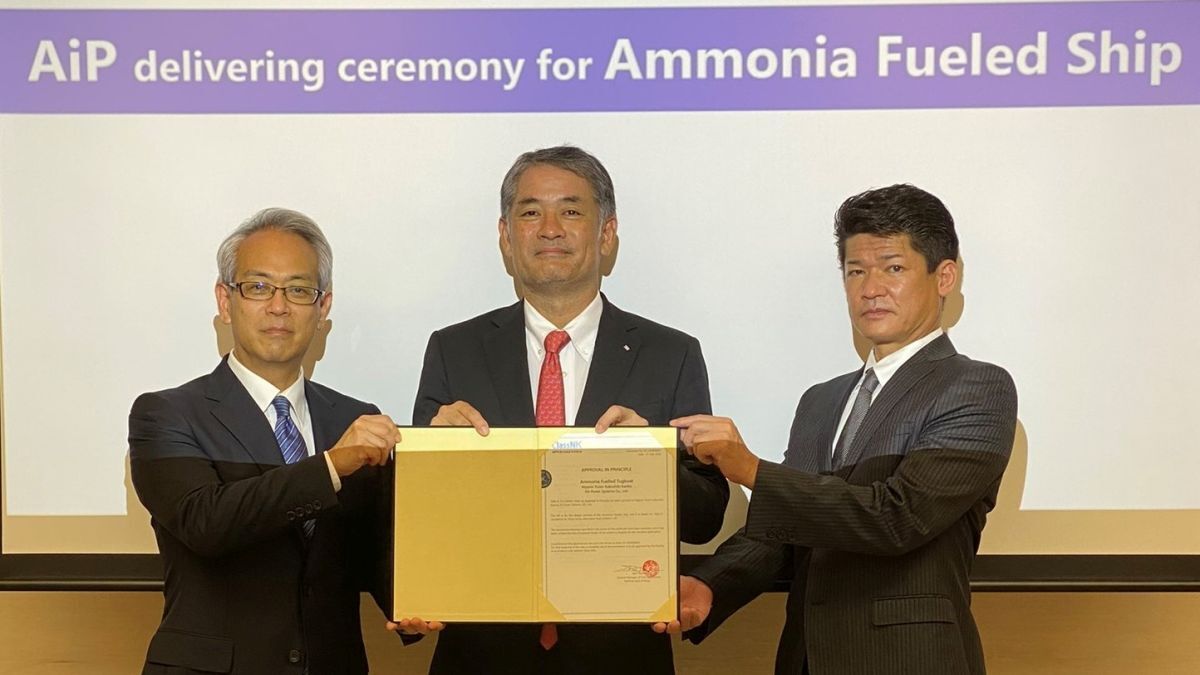Ammonia-fuelled tug design approved