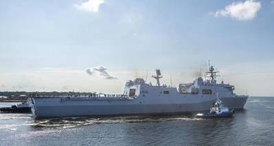 Amphibious Transport Dock LPD 28 Sails Away From Ingalls Shipbuilding Amphibious Transport Dock LPD 28 Sails Away From Ingalls Shipbuilding