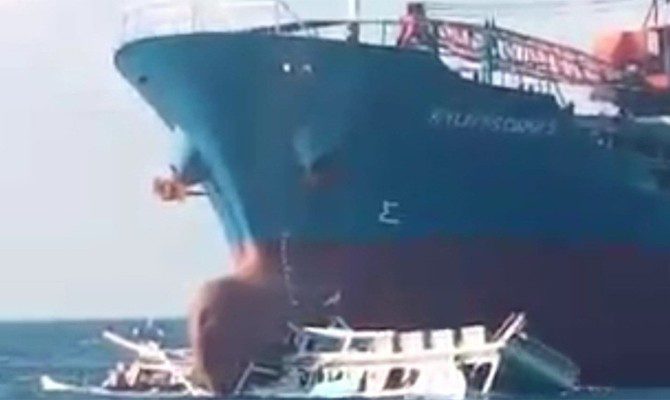 Coaster crushed fishing vessel, 15 crew rescued