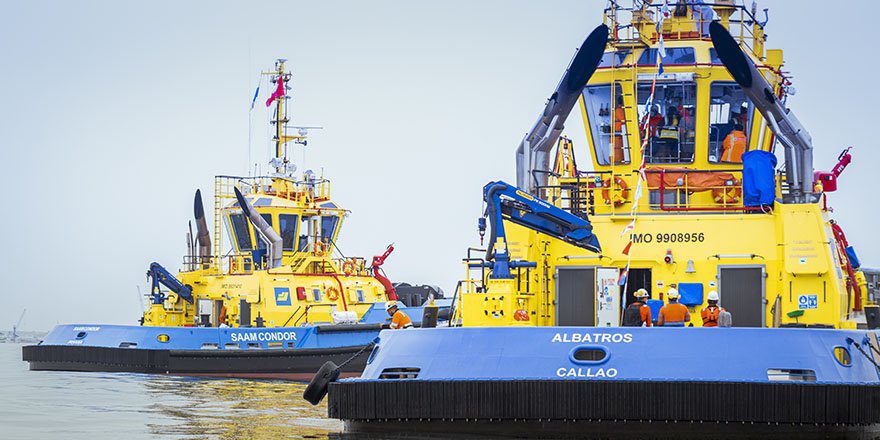 SANMAR built SAAM CONDOR greeted by her sister ALBATROS upon arrival in Peru