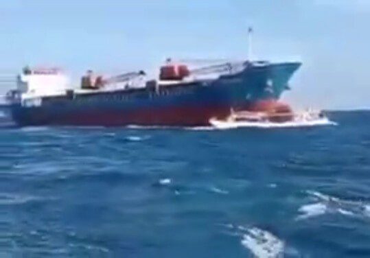 Video: Indonesia Ship Crushes Fishing Boat that Strayed into its Path