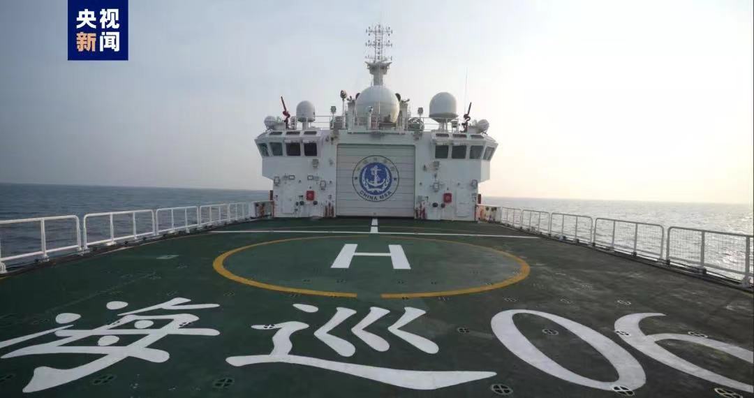 China's large-size maritime patrol vessel Haixun-06 starts law enforcement activity in Taiwan Strait