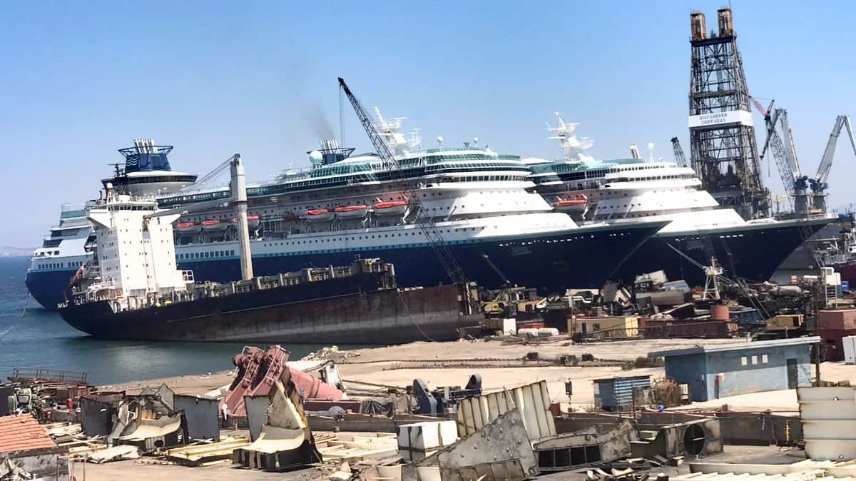 Former Celebrity Cruise Ship Arrives for Scrapping in India