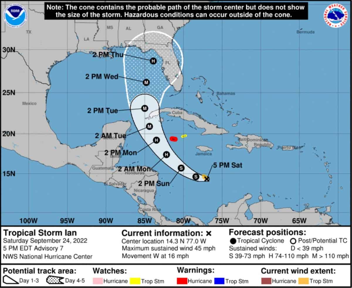 MSC Cruise Ship Alters Itinerary Ahead of Tropical Storm Ian