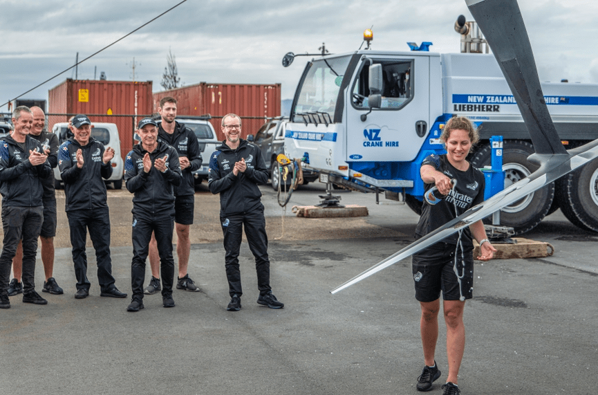New AC40 tow tested behind ETNZ’s hydrogen chase boat