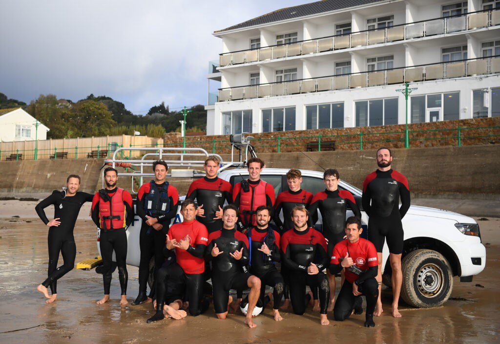 England rugby team calls on RNLI for training in Jersey