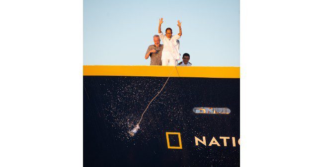 Lindblad Expeditions names its new ship in Galápagos festivities