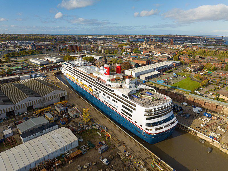 Fred. Olsen’s Borealis Undergoing Drydock in England