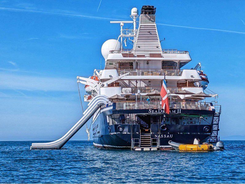 SeaDream Yacht Club Installs New Slide On SeaDream II