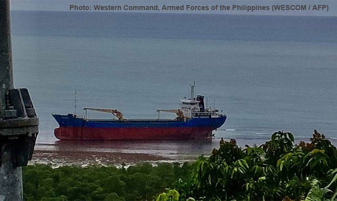 Cargo ship grounding and /GPS glitches