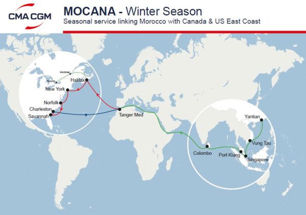 CMA CGM to launch MOCANA, a seasonal offer connecting Tanger with US East Coast & Canada during fruit & vegetables season