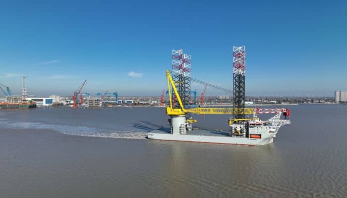 Largest Jack-Up Installation Vessel Voltaire Delivered By COSCO Shipping To Jan De Nul Group