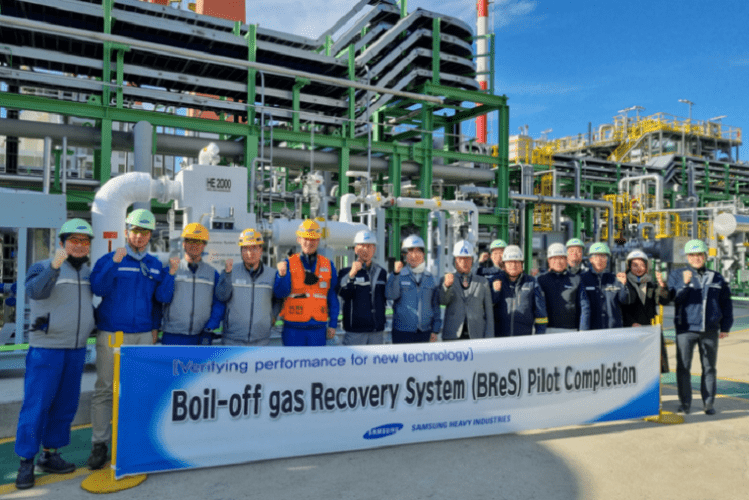 Samsung Heavy Industries developed a boil-off gas recovery system for LNG-powered ships