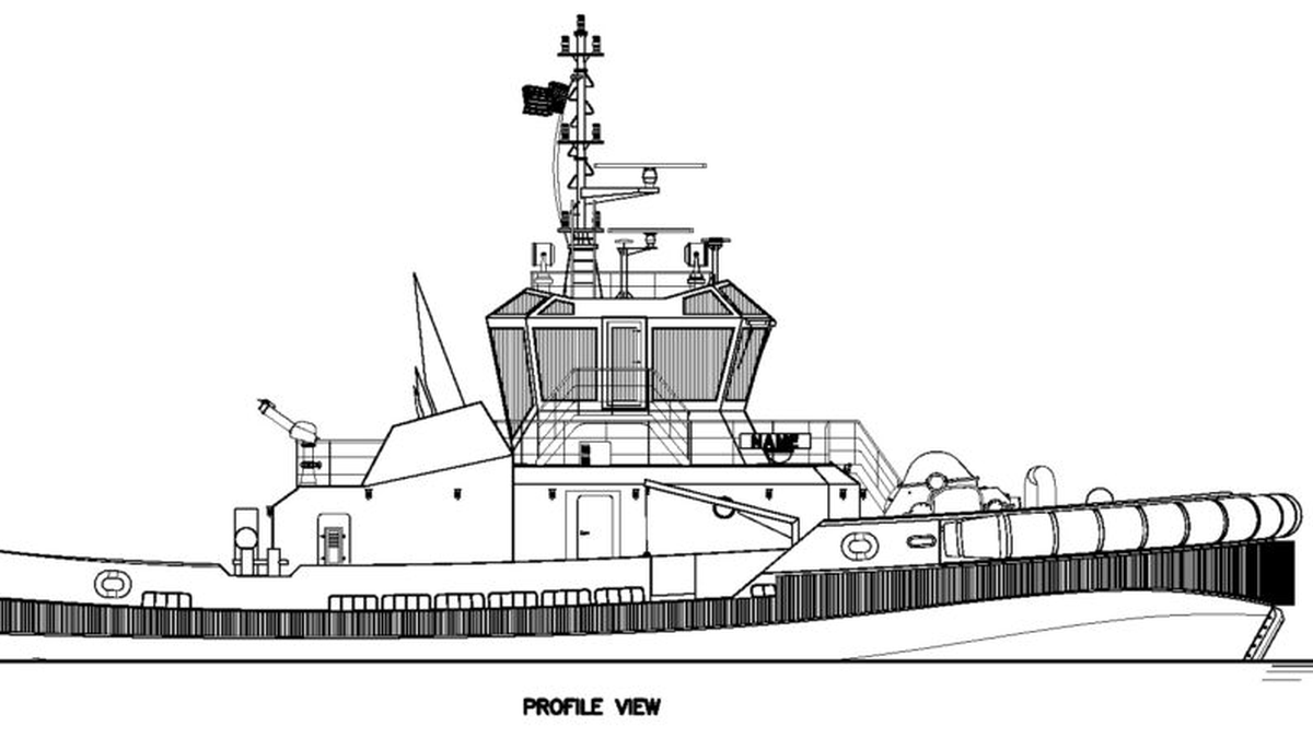 General arrangement for a RAstar 3200-W design will be used for tugs to be built for Bay-Houston Towing and Suderman &amp; Young Towing (source: Robert Allan Ltd)