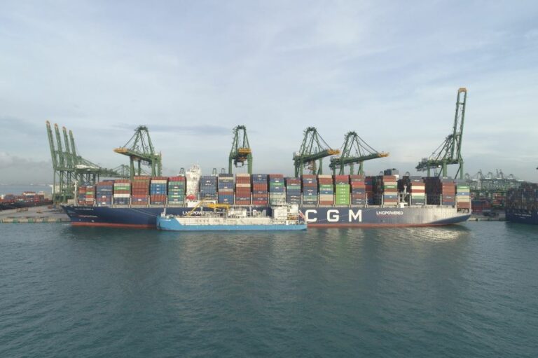 CMA CGM deploys its first LNG-powered boxship in West Africa