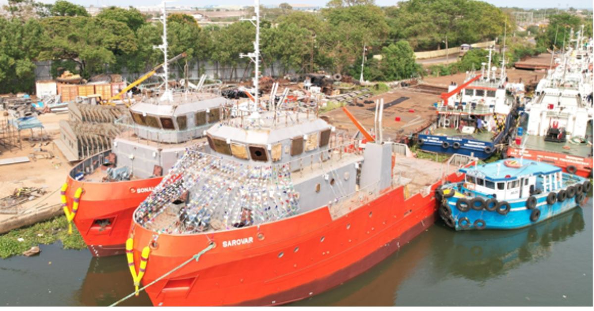 Indian Register of Shipping classed tugs – Sonalika and Sarovar launched in Kakinada