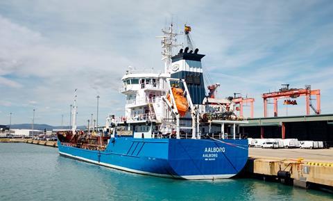 100% biofuel barge serves western Med
