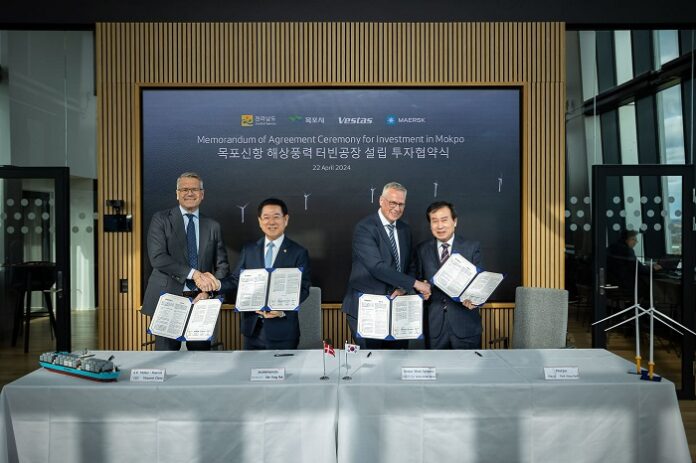 Vestas signs Memorandum of Understanding with Maersk, South Korea’s Jeonnam Province, and Mokpo City