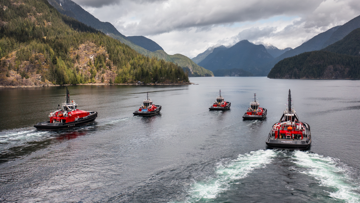 Haisea Marine's five tugs are sailing in British Columbia, Canada before starting operations at LNG Canada's terminal in Kitimat (source: HaiSea Marine)