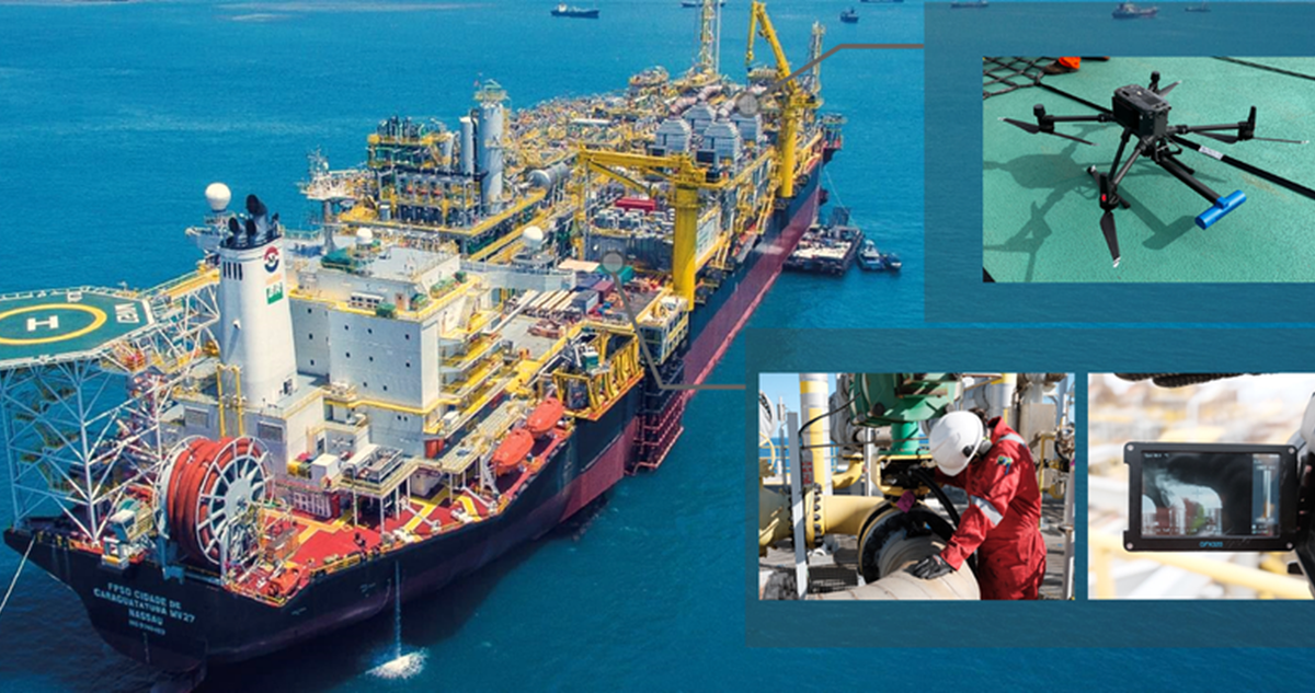 Modec and JGC were using drones and sensors to measure and monitor GHG emissions from an FPSO in Brazil (source: Modec)